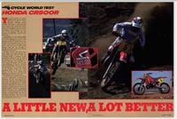 Cycle World test of Honda CR500 in January 1986 issue